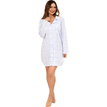 Dámská noční košile Noční košile rozepínací REGINA 168 modrá L 0