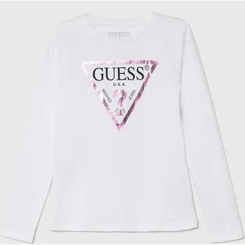 Chlapecké oblečení Dětská bavlněná košile s dlouhým rukávem Guess J84I36.K8HM0.9BYH bílá 00X, vel. 136-146