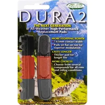 Brzda na kolo Kool Stop Dura-Type 2 brzdové gumičky losos/černá/šedá