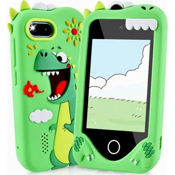 Hračka pro nejmenší OEM chytrý telefon pro děti s hrami, MP3, duálním fotoaparátem a dotykovým displejem zelený dinosaurus