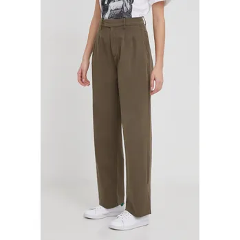 Dámské kalhoty Kalhoty Pepe Jeans Tina dámské, zelená barva, střih chinos, high waist, PL211697 77X, vel. 29/30