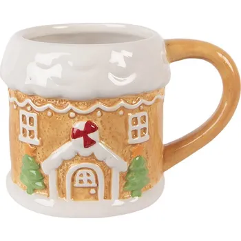 Hnědý hrnek perníková chaloupka Gingerbread - 13*9*9 cm / 300 ml