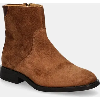 Dámské kozačky Semišové boty Gant Fayy dámské, hnědá barva, na plochém podpatku, 29543798 G45 29543798.G45 88X, EUR 38