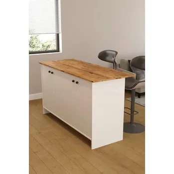 VerDesign VERRITI kuchyňský ostrůvek s ÚP pod PD, bílá/pine