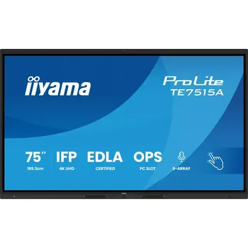 Monitor 75" iiyama TE7515A-B1AG:IPS,4K,EDLA,NFC