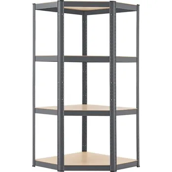 Dílenský regál FurniGO Rohový regál - 160x75x40-75 cm - šedý