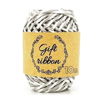 Stuha Stuha vázací papír double 10m/2mm bílo-šedá 5660275