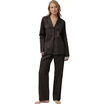 Dámské pyžamo Dámské košilové pyžamo Aruelle Noemie čokoládová velikost M