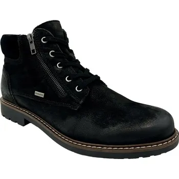 Pánská zimní obuv Klondike MH-093H44 pánské zimní boty černé (černé kotníkové boty z pravé kůže a TEX membránou)