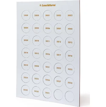 Obal pro sběratelský předmět Leuchtturm Kartonové žetony s ročníky 1999–2031