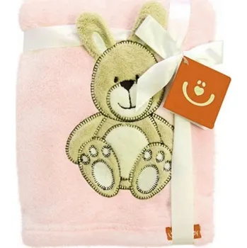 Dětská deka Bobobaby dětská deka 76x102 cm Králík růžová