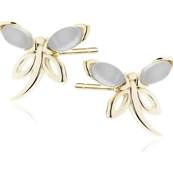 Náušnice Pozlacené náušnice Vážka Ag 925/1000