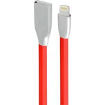 W-Star KBLTNRD1 - Kabel USB / Lightning, silikonový, 2,4A Premium, červená 1m