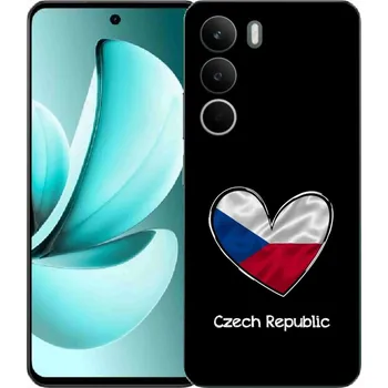Vlajka Gelový kryt mmCase na Realme C71 - vlajka srdce černé pozadí
