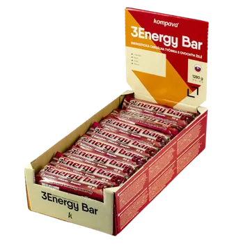 KOMPAVA 3Energy bar 32ks- višeň-tmavá poleva 10 x 25 ml