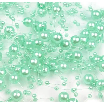 Perličky na silonu 7mm - pastelově modrá - délka 130mm