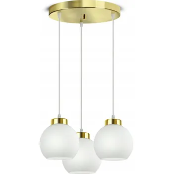 Závěsné stropní svítidlo lustr zlaté skleněné bílé koule Glass EZ3 LED E27