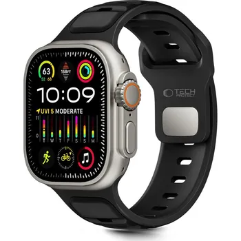 Řemínek na hodinky ŘEMÍNEK TECH-PROTECT ICONBAND LINE APPLE WATCH 8 / 9 / 10 / 11 / SE / ULTRA (44 / 45 / 46 / 49 MM) BLACK /BLACK