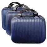 Modrá sada 3 skořepinových kosmetických kufříků a zavazadel | 8–15 l