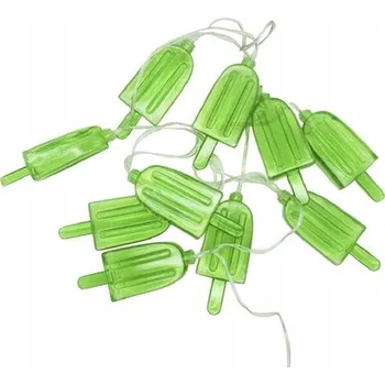 Vánoční dekorace Zelené vánoční osvětlení na stromeček na baterie ve tvaru zmrzliny Zelené vánoční světýlka