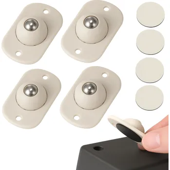 Nábytkové kování Interex Sada 4ks samolepicích ložiskových kluzáků pod nábytek ROLLER / White
