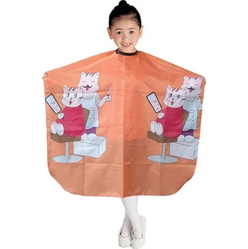 Pláštěnka Dětská kadeřnická pláštěnka kočky oranžová (NA HÁČEK)