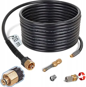 Příslušenství pro vysokotlaký čistič HADICE 20m + 3x TRYSKA PRO ČIŠTĚNÍ KANALIZACE A POTRUBÍ PRO KARCHER HD EASYLOCK TR22