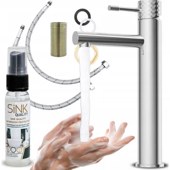 Vodovodní baterie Umyvadlová baterie stojánková Sink Quality ROYA PRO ALTO stříbrná