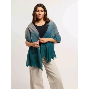 Šála Šála Fraas 638054 šedá se zelenou ombré