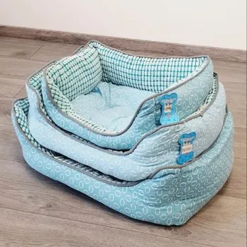 Pelíšek pro psa Pelíšek pro psa modrý, vzor kolečka, velikost L, M a S