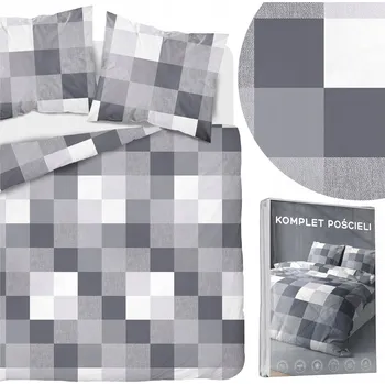 Povlečení Povlečení z mikrovlákna 220x200 Šedá mřížka 4615 A 30 Light