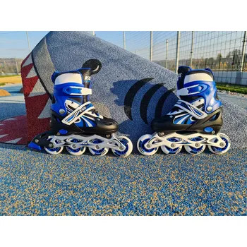 Kolečkové brusle KUBIsport 05-CS310K-MO Dětské inline brusle roztahovací CS310K modré velikost 28-32