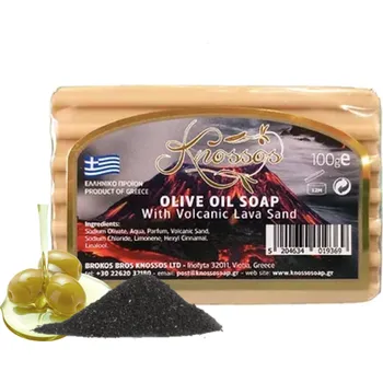 Mýdlo KNOSSOS Řecké přírodní olivové mýdlo VULKANICKÝ LÁVOVÝ PÍSEK 100 g