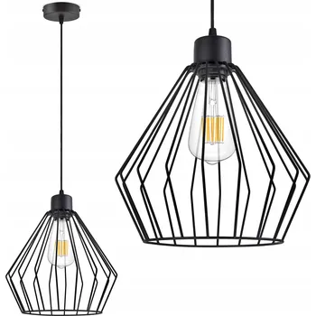 Velké Závěsné Svítidlo Stropní Svítidlo Lustr LOFT Černý LED