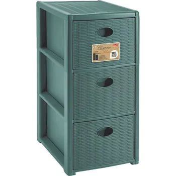 Úložný box STEFANPLAST Úložný plastový regál Slim z recyklovaného plastu, 3 zásuvky STEFANPLAST