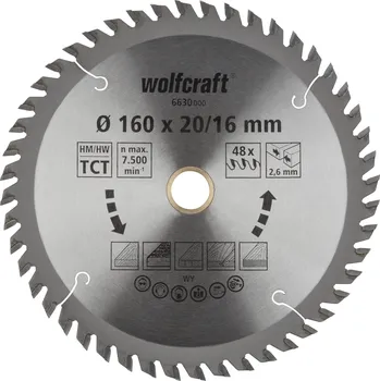 Pilový kotouč Wolfcraft pilový kotouč čisté řezy ø165×20,16 Z48 6631000