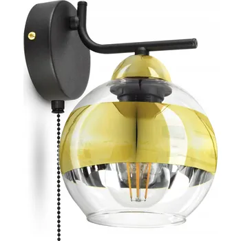 Nástěnné svítidlo Nástěnná lampa Kinkiet s vypínačem Černá Zlatá GLASS KW1