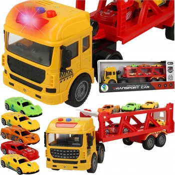 autíčko INTERAKTIVNÍ AUTO TIR AUTOPŘEPRAVNÍK AUTÍČKA NÁKLADNÍ AUTO POHON ZVUK LED
