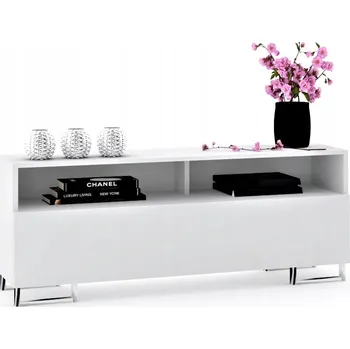 Komoda TV stolek / Komoda Play OPEN BÍLÁ Matná GLAM 120