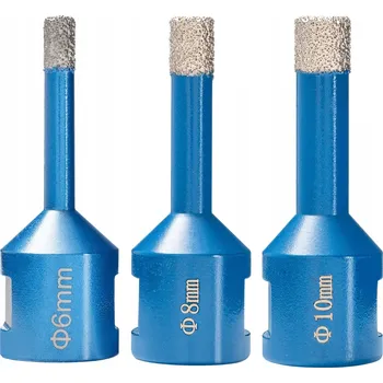 Vrták SADA DĚROVACÍCH PIL NA GRES, OBKLADY A DLAŽDICE 6, 8, 10 MM