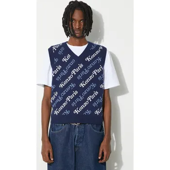 Dámská vesta Vesta s příměsí vlny Kenzo by Verdy Vest tmavomodrá barva, FE55PU4583CB.77, XL, 59X