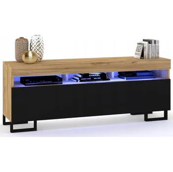 Komoda TV stolek / Komoda Play CRAFT ČERNÁ Nohy + LED 180 cm