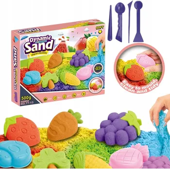 kreativní sada Kinetický písek sada s formičkami ovoce a zeleniny 500g