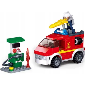 ostatní stavebnice Sluban Protipožární Stavebnice G096077 Hasičský vůz 136 dílů.
