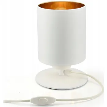 Lampička Noční Lampa Stolní Dekorativní Stínítko Bílé Zlaté