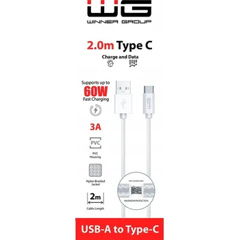 Datový kabel Kabel WG USB typ C - Apple Lightning 2 m bílý