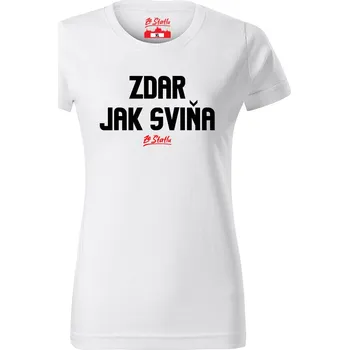 Dámské tričko Dámské tričko - Zdar jak sviňa Bílá L