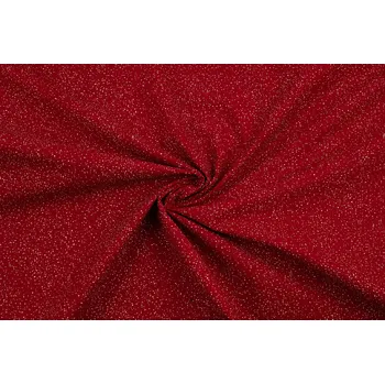 Bavlněné plátno drobné bílé tečky na červené