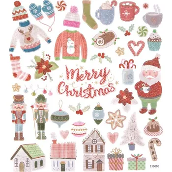 samolepka DP Craft Samolepky glitrové Útulné vánoce 43 ks