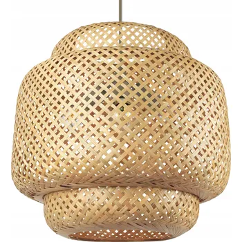 Závěsné Stropní Svítidlo Bambus BOHO Pletené Přírodní 40cm Vysoký výkon 3xE27